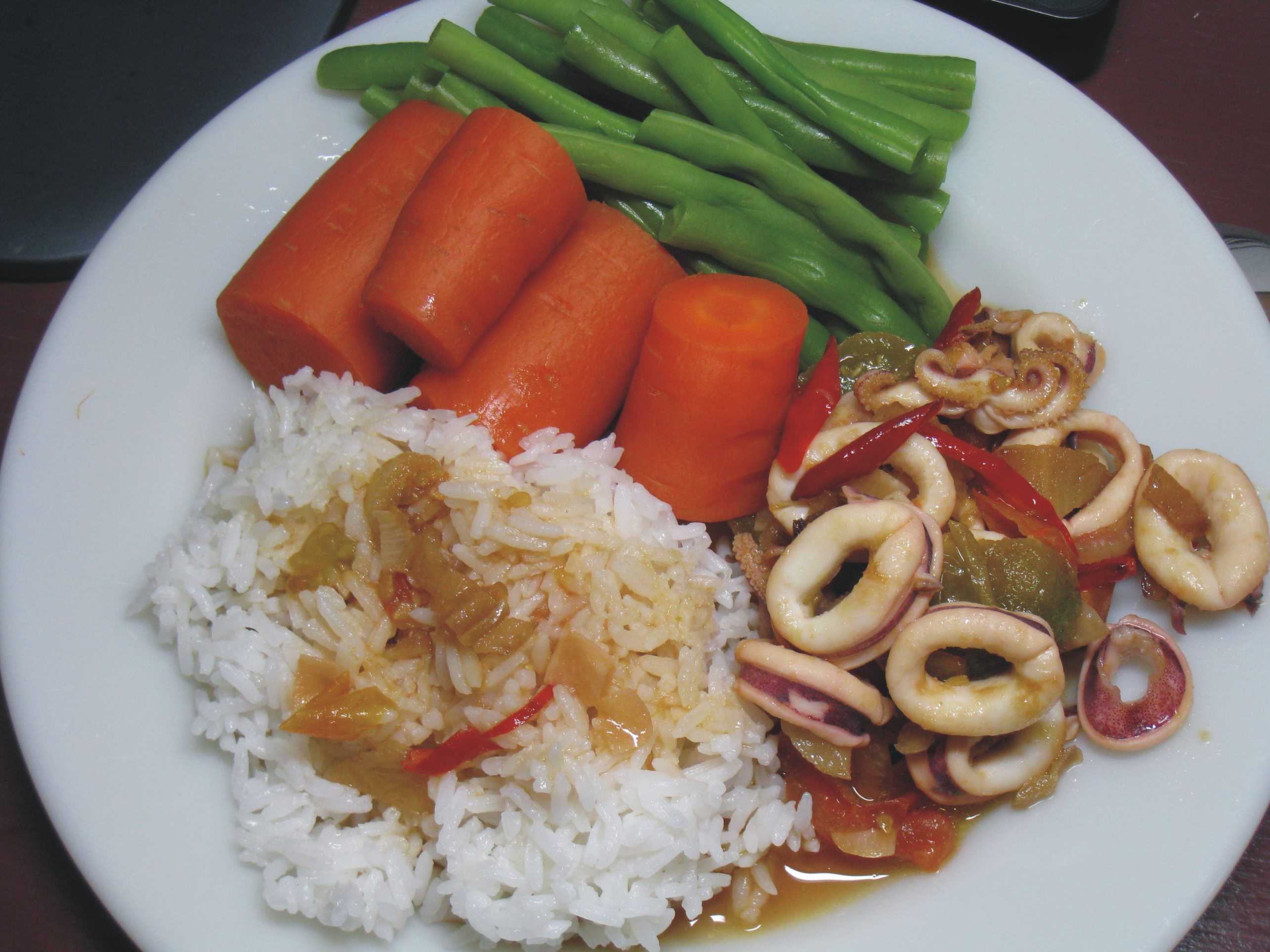 Nasi Cumi Asam Manis